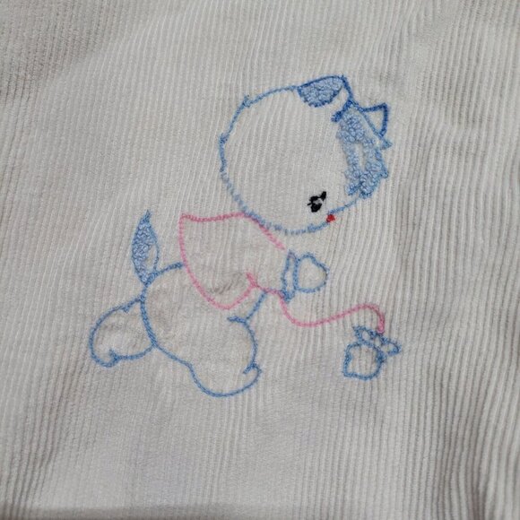 Vintage Crawler Grace 1950s Toddler/Infant Corduroy Embroidered Overalls - Picture 3 of 10